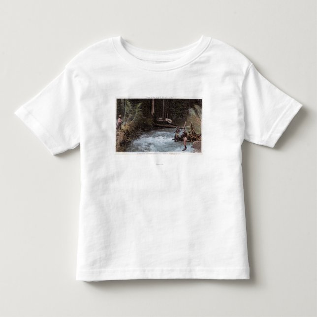 Fiskare som fiskar på Commonwealthbäck Tee (Framsida)