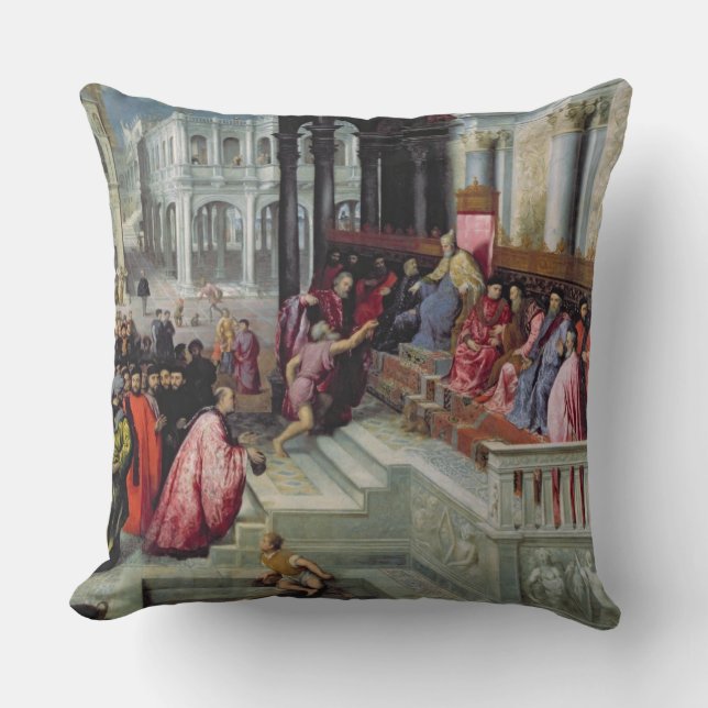 Fiskare som ger ringen till dogen av Venedig Kudde (Framsida)