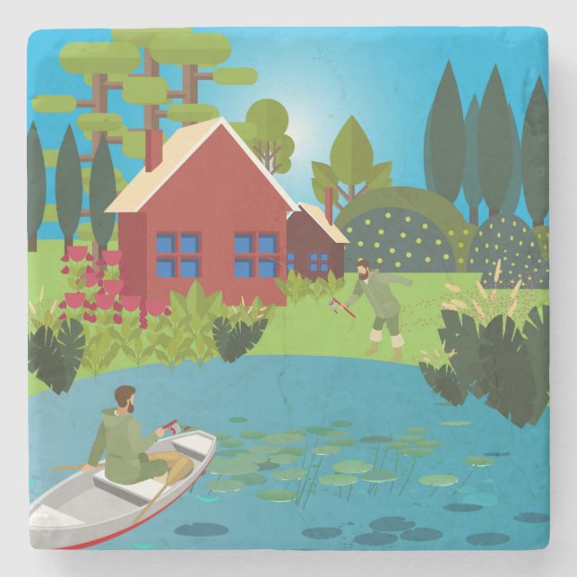 Fiskare Stenunderlägg (Framsidan)