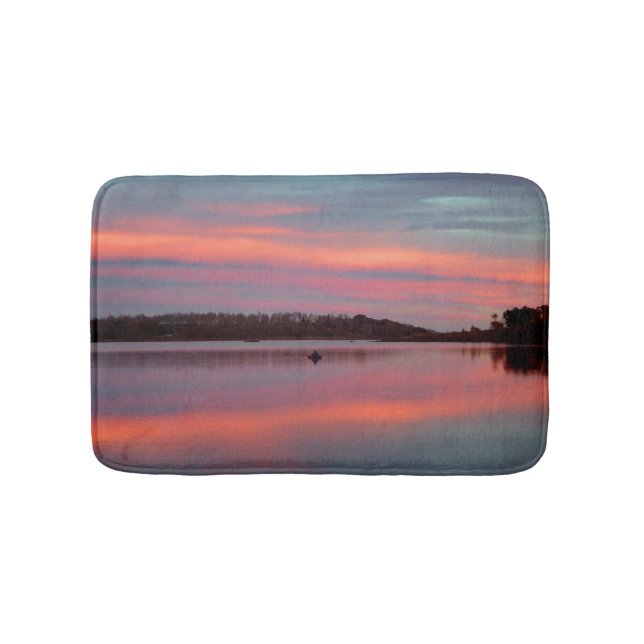 Fiskare Sunset Kolob Sjö Plush Bath Mat Badrumsmatta (Framsidan)
