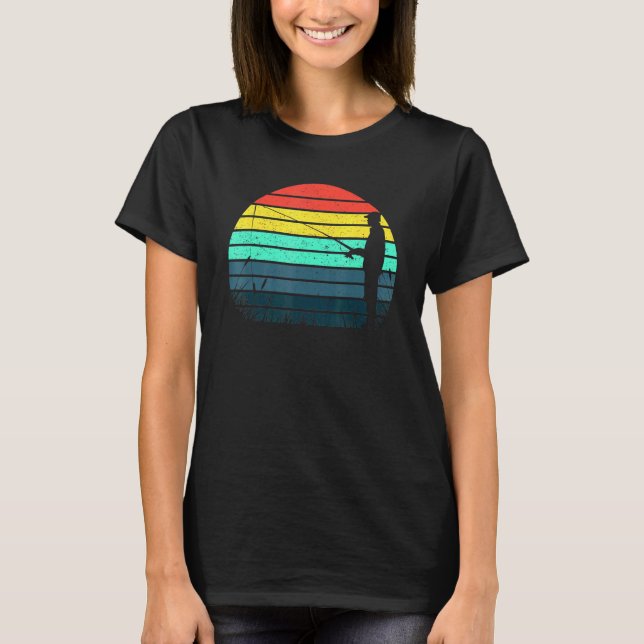 Fiskare - Sunset - Retro Angling - Catch Fish T Shirt (Framsida)