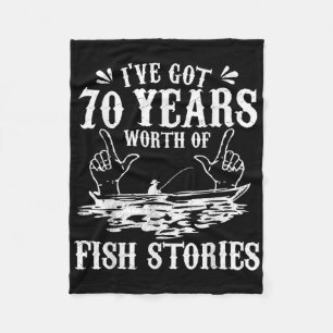 Fiskare T-shirt för 70-årsdag Rolig B Fiskegåva Fleecefilt