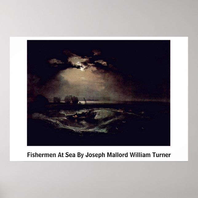 Fiskare till havs av Joseph Mallord William Turner Poster (Framsidan)