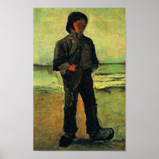 Fiskare vid Beach, Vincent van Gogh Poster
