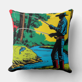 Fiskare vid Riverbank Kudde