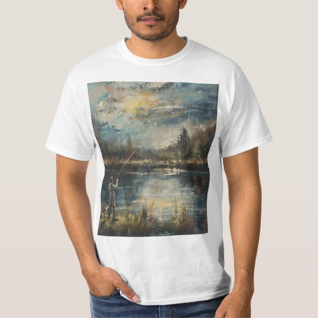 Fiskare vid Sunset T Shirt (Framsida)