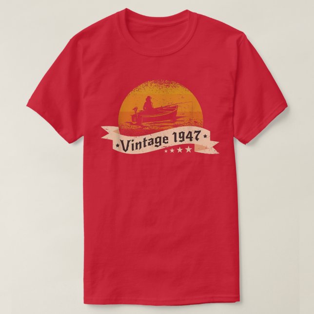 Fiskare, Vintage, född 1947 T Shirt (Design framsida)