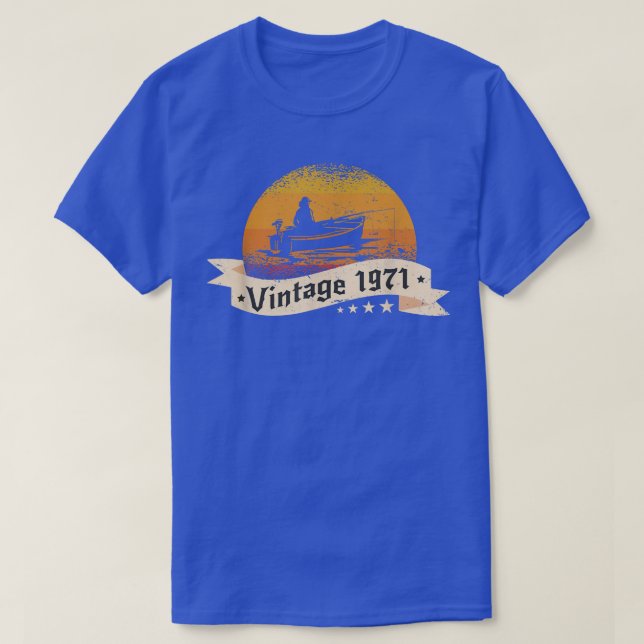 Fiskare, Vintage, född 1971 T Shirt (Design framsida)