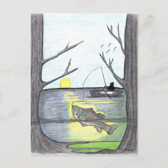 " Fiskare " vykort (Framsida)