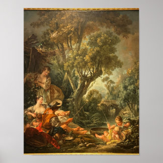 Fiskaren av Francois Boucher Tryck