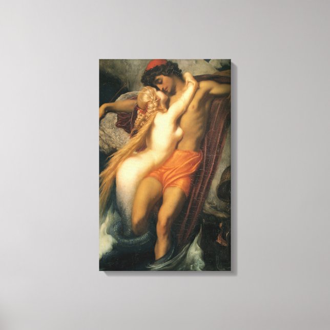 Fiskaren och Syren (av Frederic Leighton) Canvastryck (Framsida)