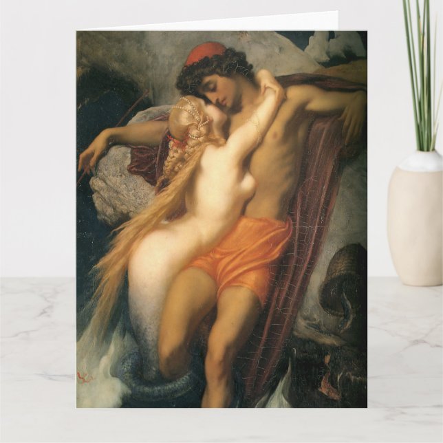 Fiskaren och Syren (av Frederic Leighton) Kort (Framsida)