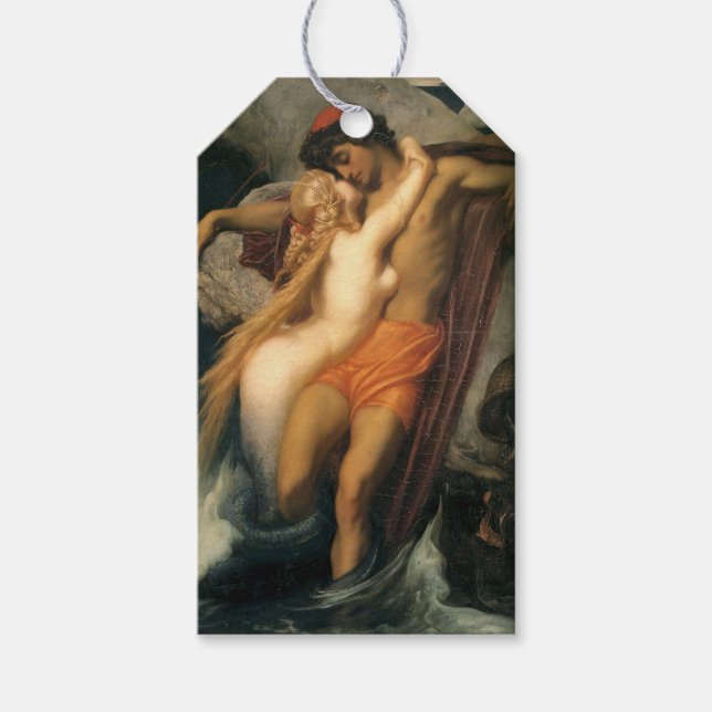 Fiskaren och Syren (av Frederic Leighton) Presentetikett (Framsidan)