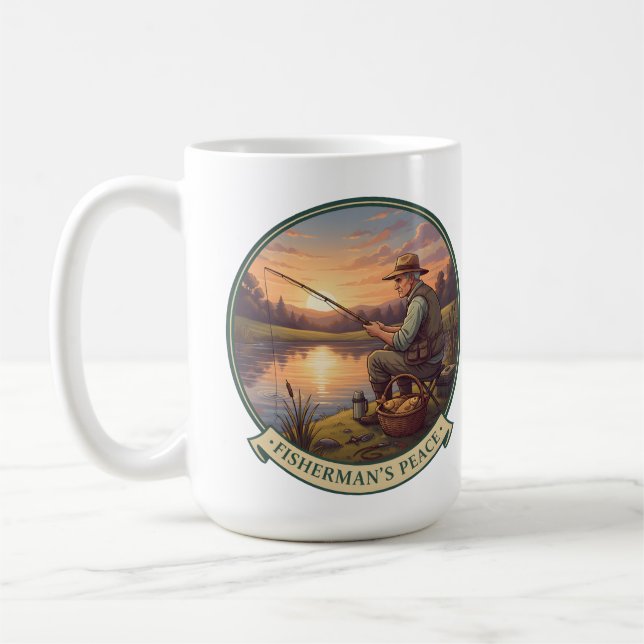 Fiskarens avslappnade mugg-gåva kaffemugg (Vänster)