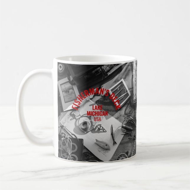 Fiskarens däck B&W-mugg Kaffemugg (Vänster)