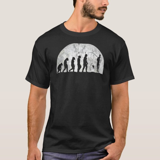 Fiskarens Evolution Och Evo  Människans Evolution  T Shirt (Framsida)