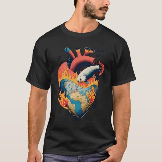fiskarens hjärta t shirt (Framsida)