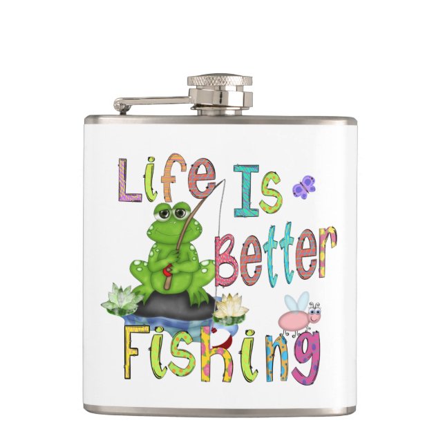 Fiskarens vinylglasflaska fickplunta (Framsidan)