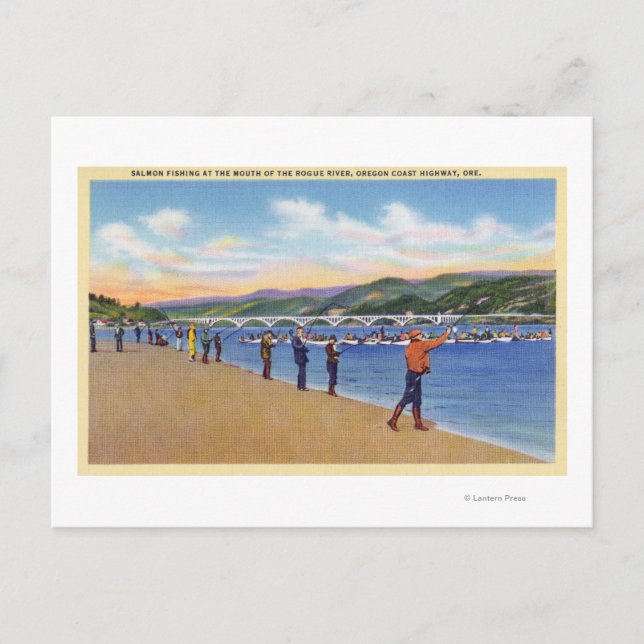 Fiskares laxfiske vykort (Framsida)