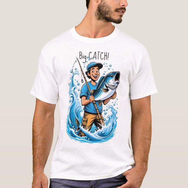 Fiskares stora fiskfångst t shirt (Framsida)