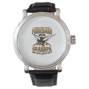 Fiskargubbe Vintage Gravyr Fiske Tröja_ Armbandsur