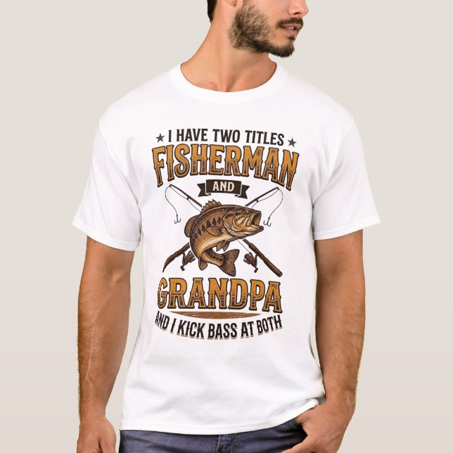 Fiskargubbe Vintage Gravyr Fiske Tröja_ T Shirt (Framsida)