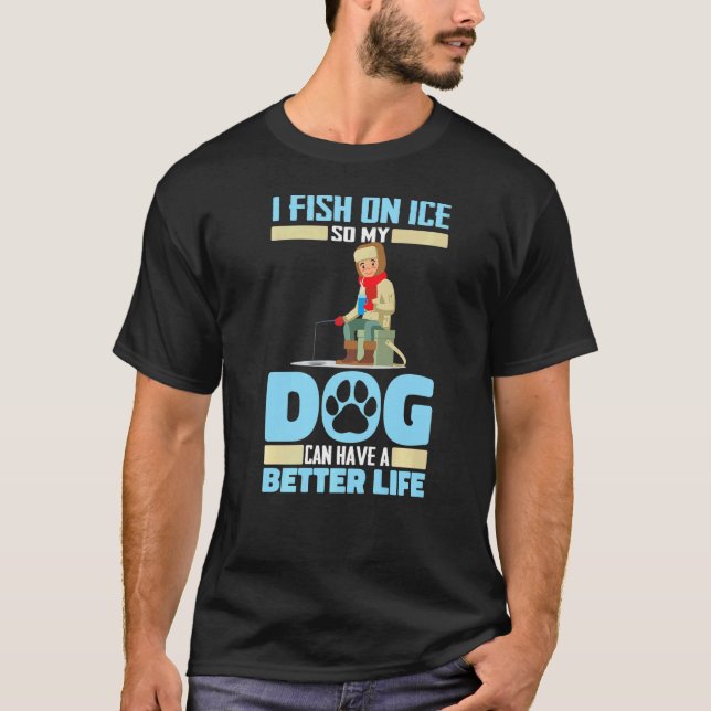 Fiskarhund - Isfiske Premium T Shirt (Framsida)