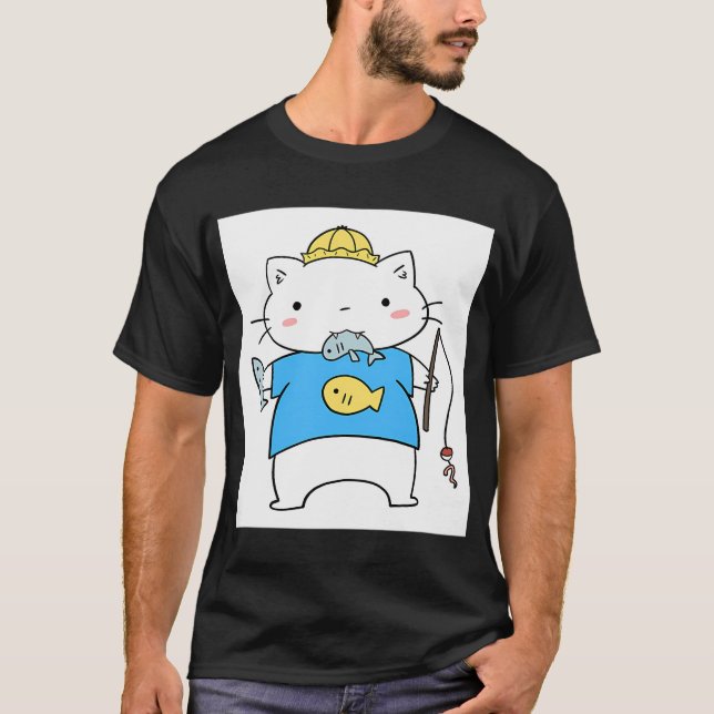 Fiskarkatt T Shirt (Framsida)
