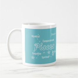 Fiskarna Blå Grön Akvarell Astrologi Zodiakus Teck Kaffemugg