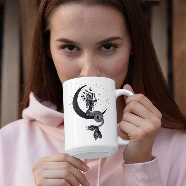 Fiskarna Dansande Flicka 15oz Svart Kant Mugg (Skapare uppladdad)