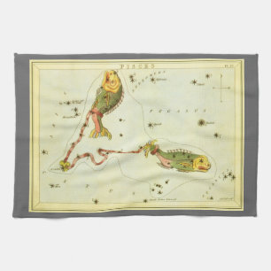 Fiskarna Fiskar, Vintage Konstellation Urania's Mi Kökshandduk