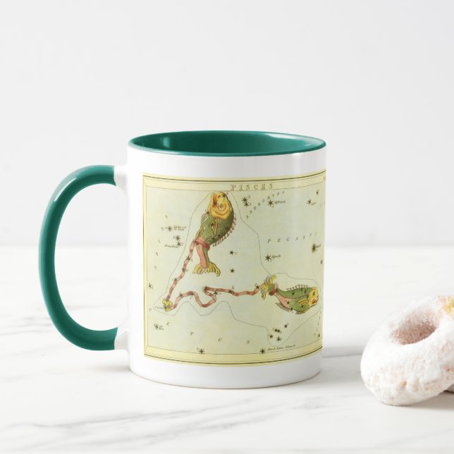 Fiskarna Fiskar, Vintage Konstellation Urania's Mi Mugg (Med munk)