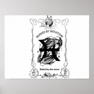 Fiskarna Intuition Himmelskt Design Poster