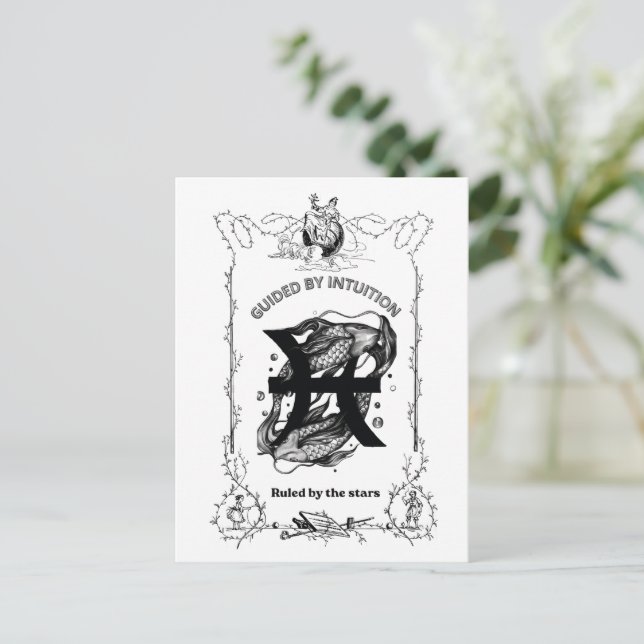 Fiskarna Intuition Himmelskt Design Vykort (Stående Fram)