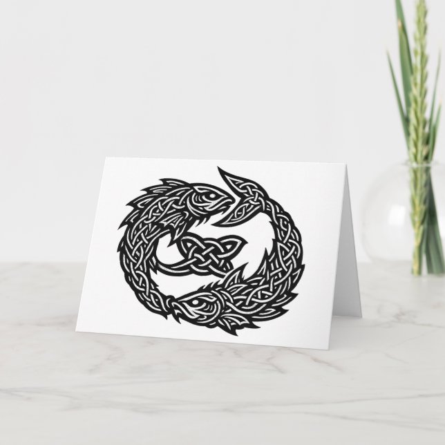 Fiskarna Keltisk Två‑Strömmars Sigil | BurnsInHell Kort (Framsida)