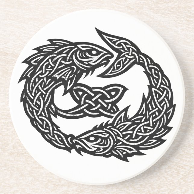 Fiskarna Keltisk Två‑Strömmars Sigil | BurnsInHell Underlägg (Framsidan)