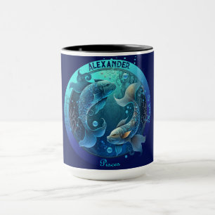 Fiskarna Zodiac Anpassningsbar Kaffe Mugg