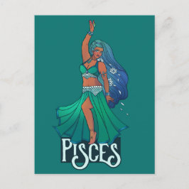 Fiskarna Zodiac magdansare Konst Astrologi Gudinna Vykort