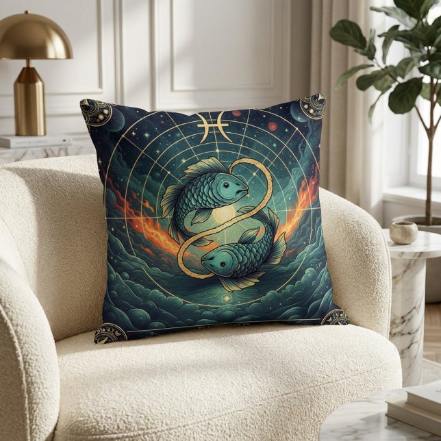 Fiskarna Zodiak Celestiel Kudde (Skapare uppladdad)
