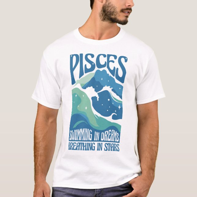 Fiskarna Zodiak Dröm Ocean T-shirt (Framsida)