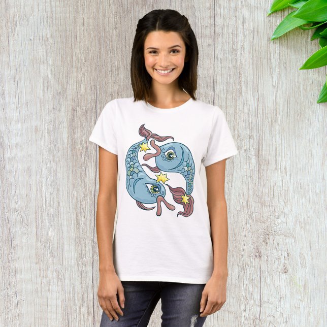 Fiskarna Zodiak Fiskar Celestial Astrologi T Shirt (Skapare uppladdad)