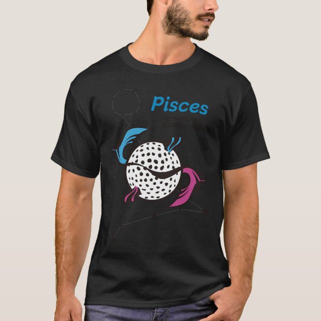 Fiskarna Zodiak Golf Original Patenterad Design T Shirt (Framsida)