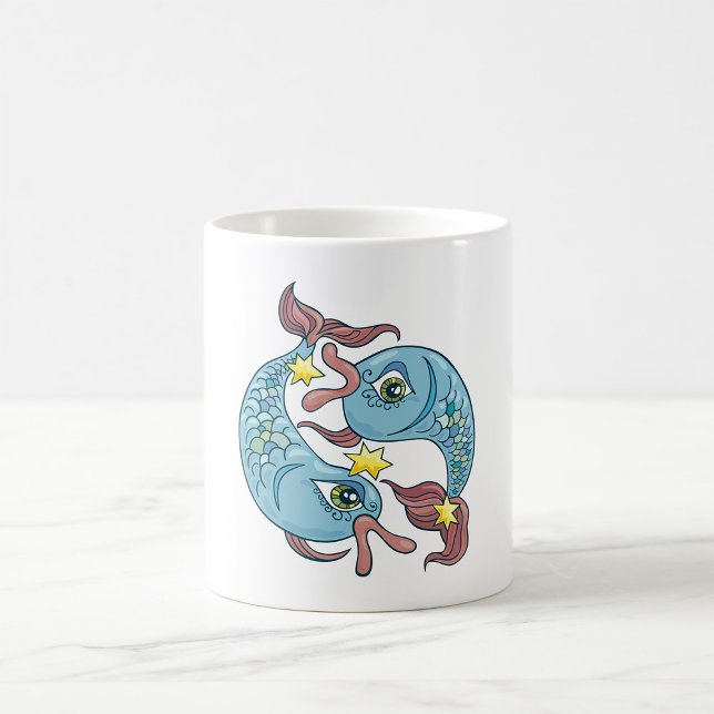 Fiskarna Zodiakfiskar Celestiell Astrologi Kaffemugg (Skapare uppladdad)