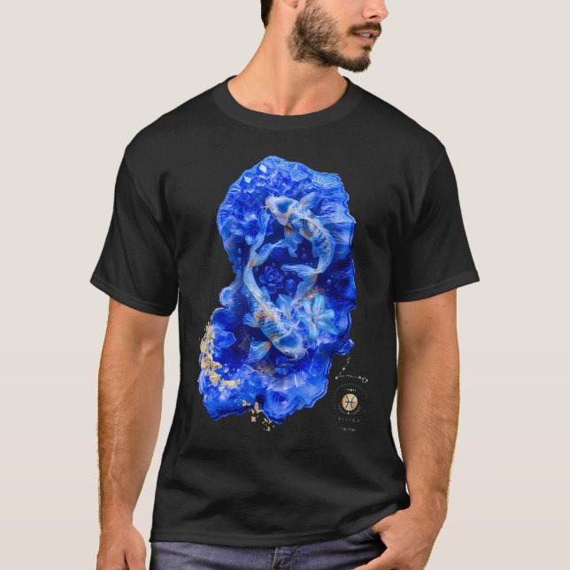 Fiskarnas drömvärld: En himmelsk fusion av blå ame T Shirt (Framsida)