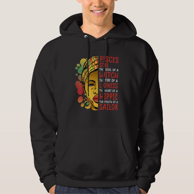Fiskarnas Drottning  För Kvinnor Astrologi Zodiak  Hoodie (Framsida)