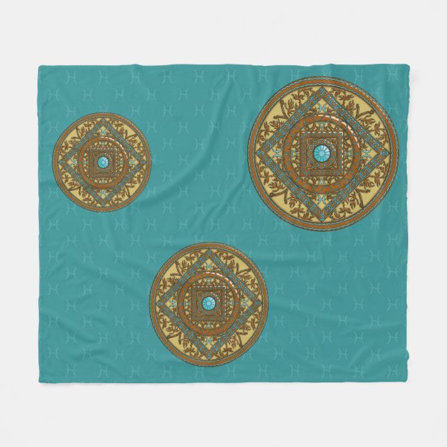 Fiskarnas Mandala Flanellfilt Fleecefilt (Framsidan (Horisontell))