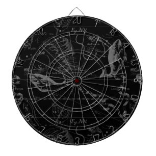 Fiskarnas stjärnbild Hevelius 1690 på svart Piltavla