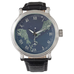 Fiskarnas stjärnbild Vintage Zodiak Astrologi Armbandsur