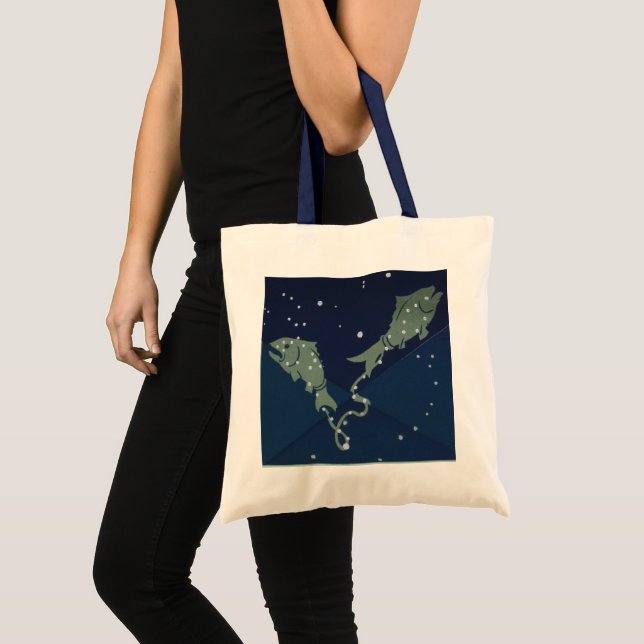 Fiskarnas stjärnbild Vintage Zodiak Astrologi Tygkasse (Framsida (produkt))