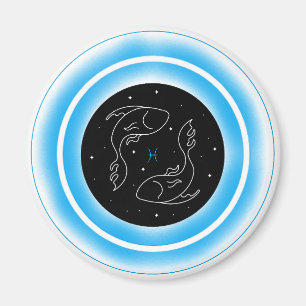 Fiskarnas symbol – Minimalt astrologiskt emblem Magnet